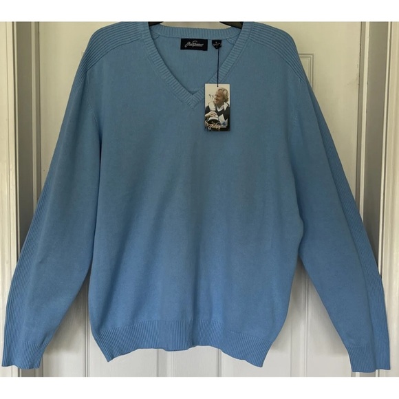 NWT Jack Nichlaus 100% Cotton V-Neck Sweater Pullover Size L - Picture 1 of 5